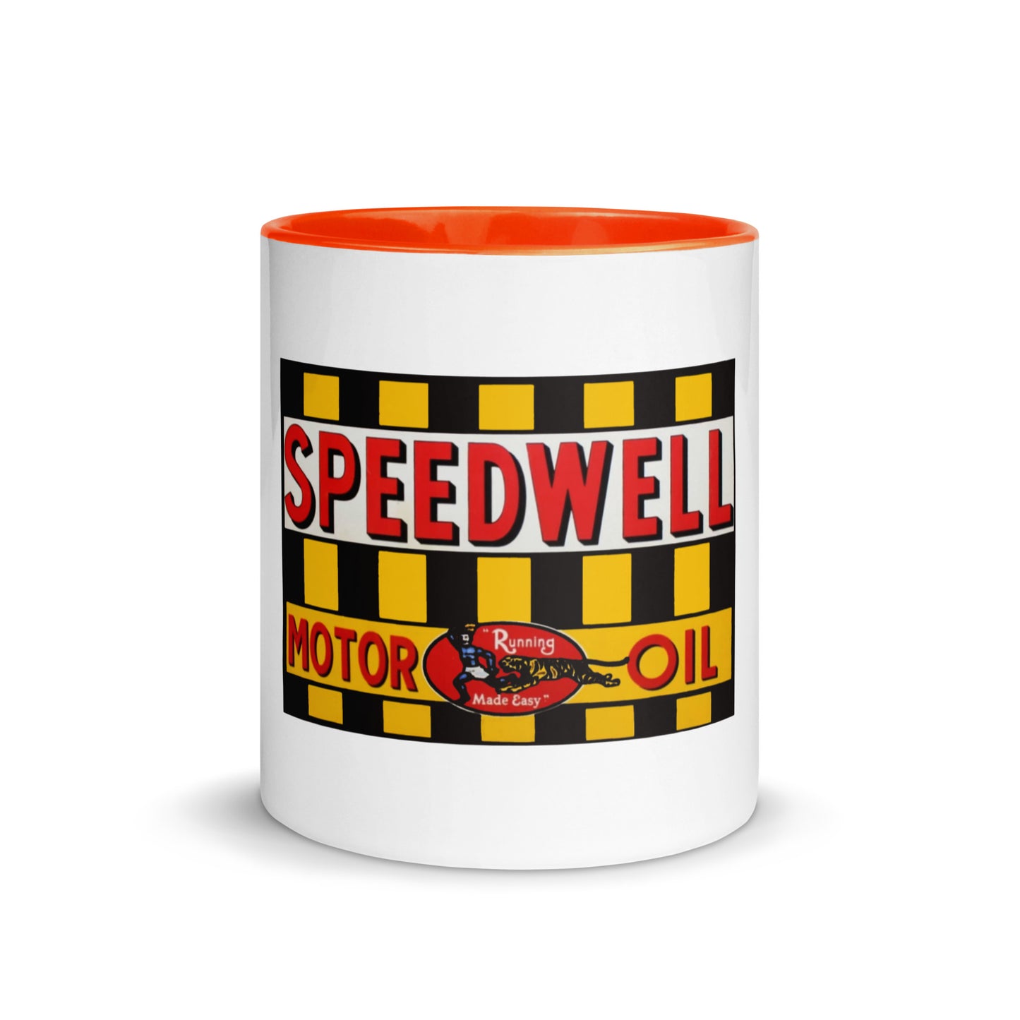 Retro Speedway Tin Syle Mug with Color Inside