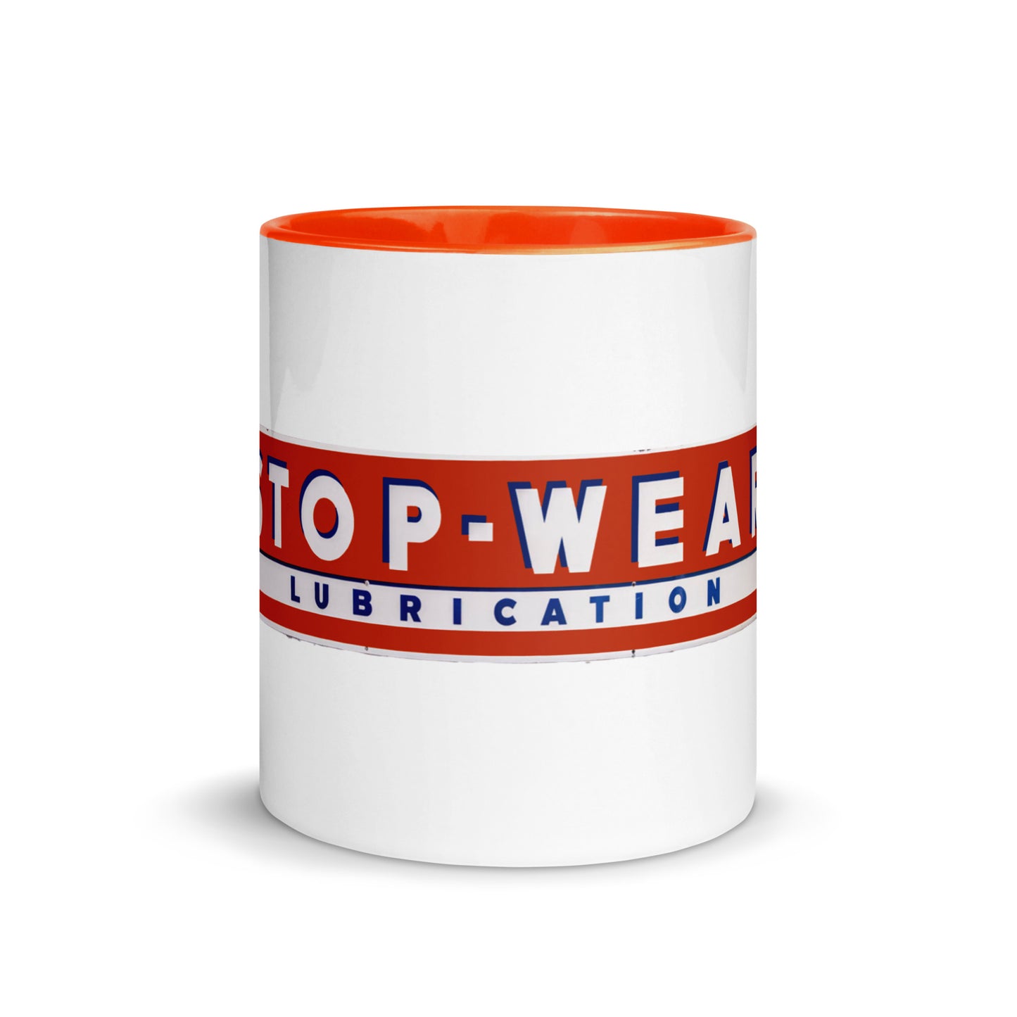 Retro Stop Wear Lube Painted Sign Mug with Color Inside