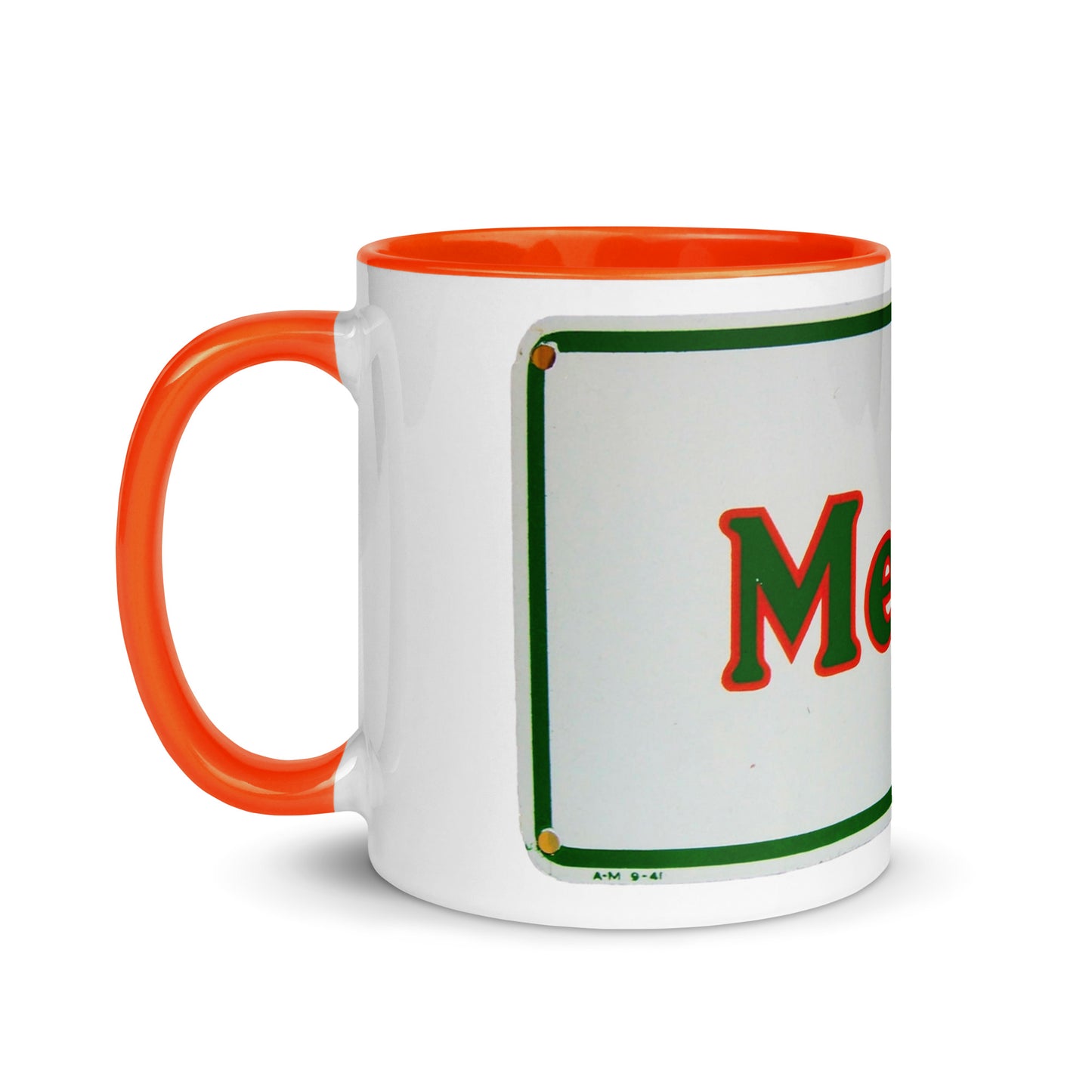 Retro Metro Tin Style Mug with Color Inside