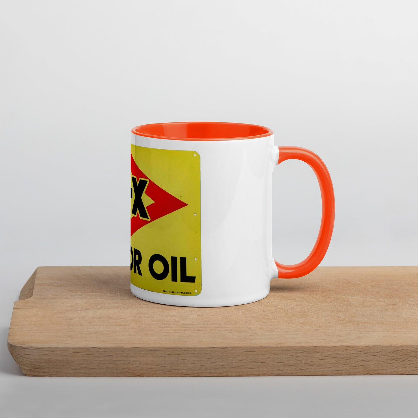 DX Oil Vintage Sign Style Mug with Color Inside