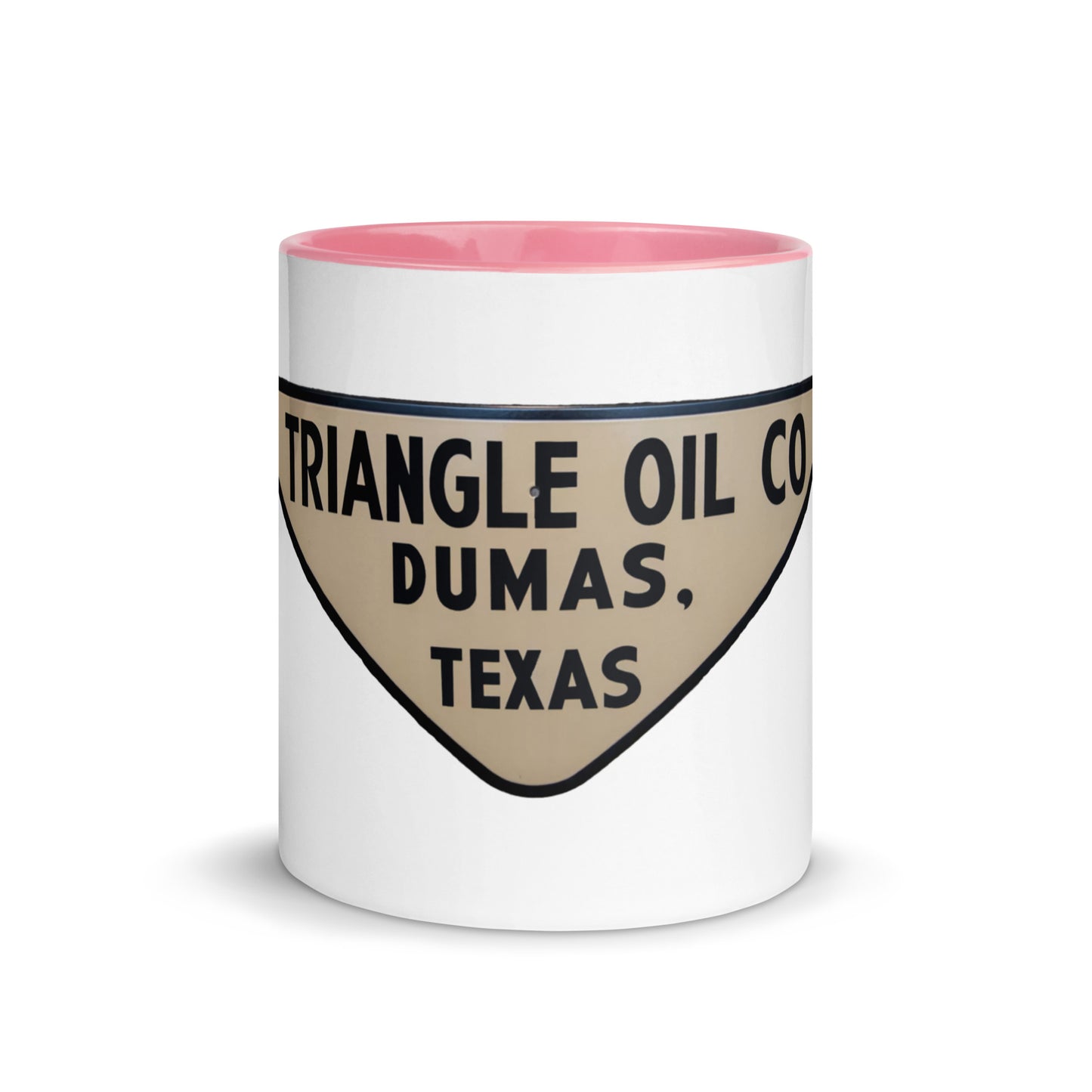 Retro Triangle Oil Company Tin Style Mug with Color Inside