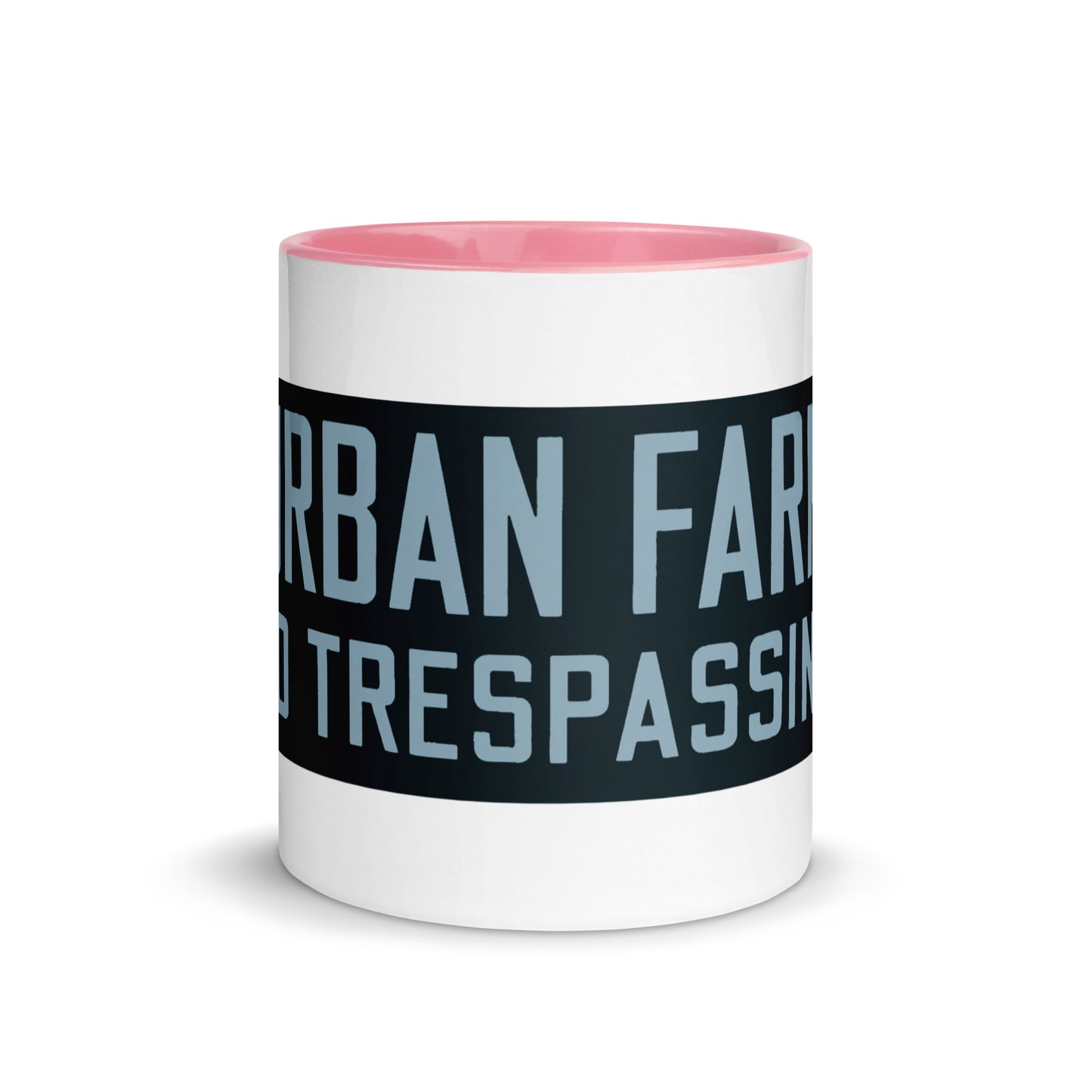 Retro Urban Farm Sign Porcelain Style Mug with Color Inside