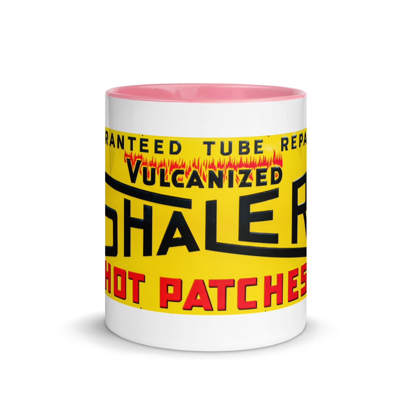 Retro Hot Oil Patch Sign Mug with Color Inside