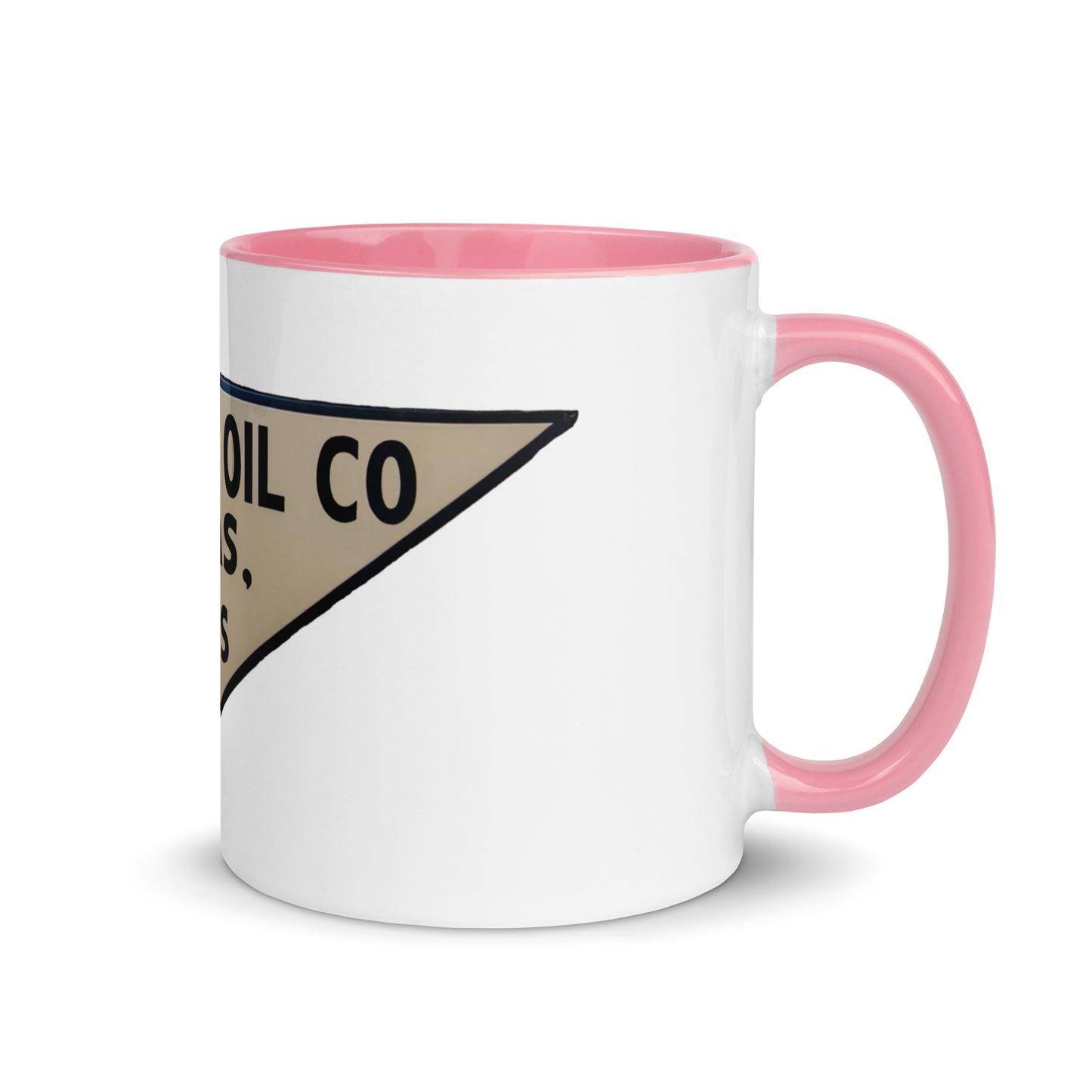 Retro Triangle Oil Company Tin Style Mug with Color Inside