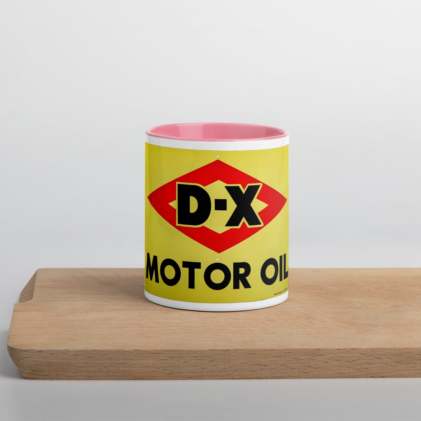 DX Oil Vintage Sign Style Mug with Color Inside