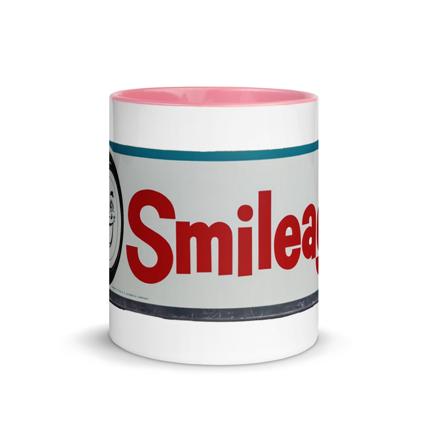 Retro Smileage Tire Sign Mug with Color Inside