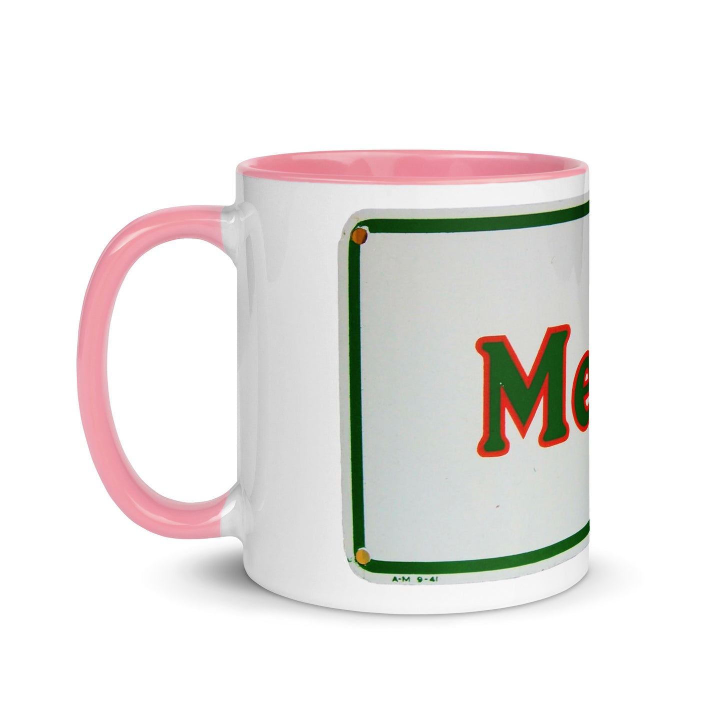 Retro Metro Tin Style Mug with Color Inside