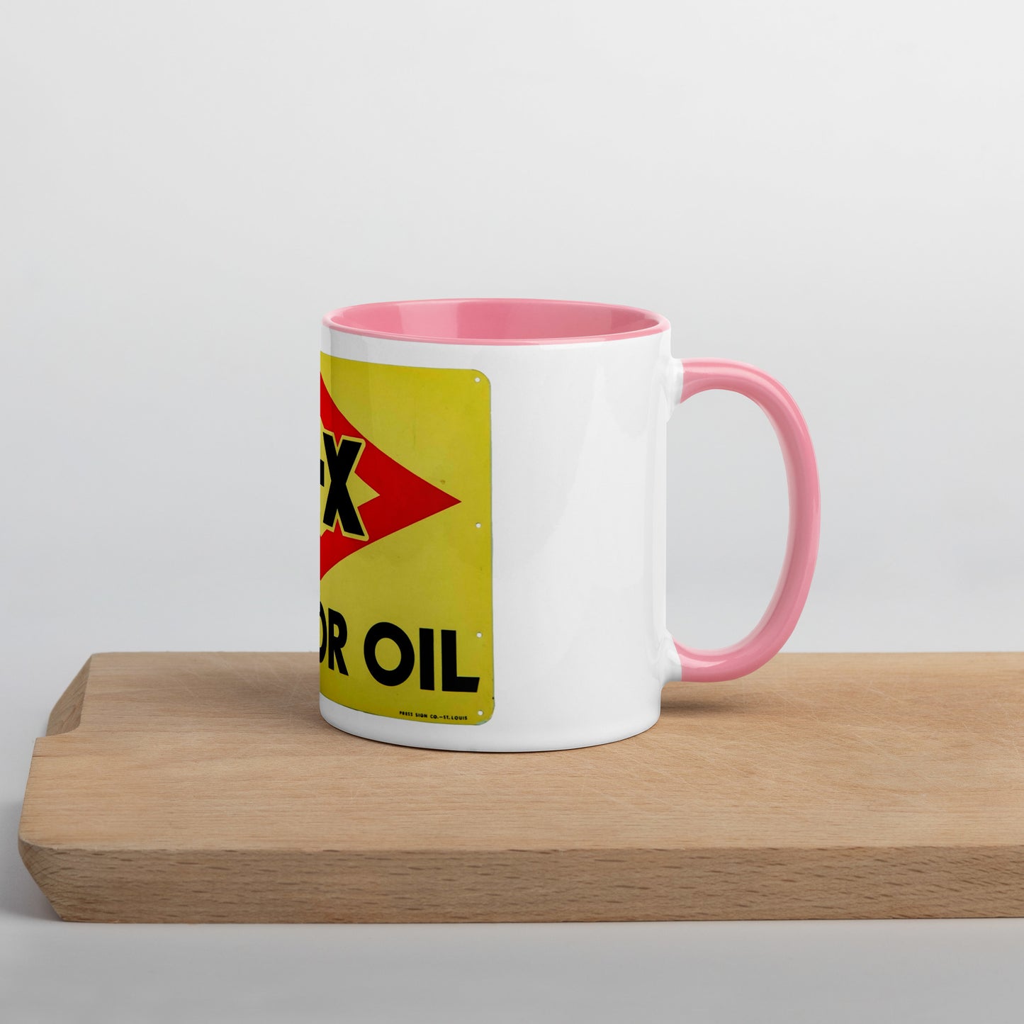 DX Oil Vintage Sign Style Mug with Color Inside