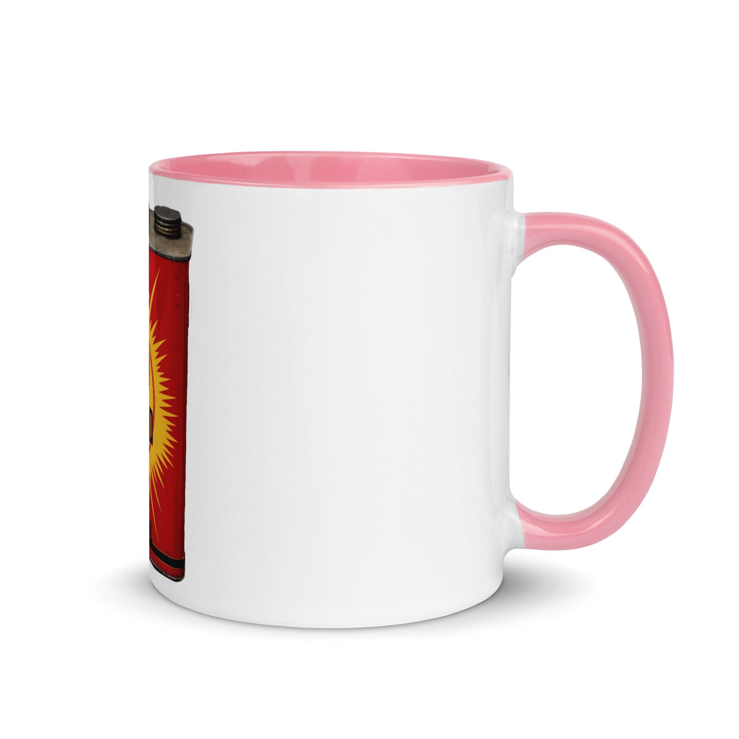 Retro Oil Can Design Mug with Color Inside