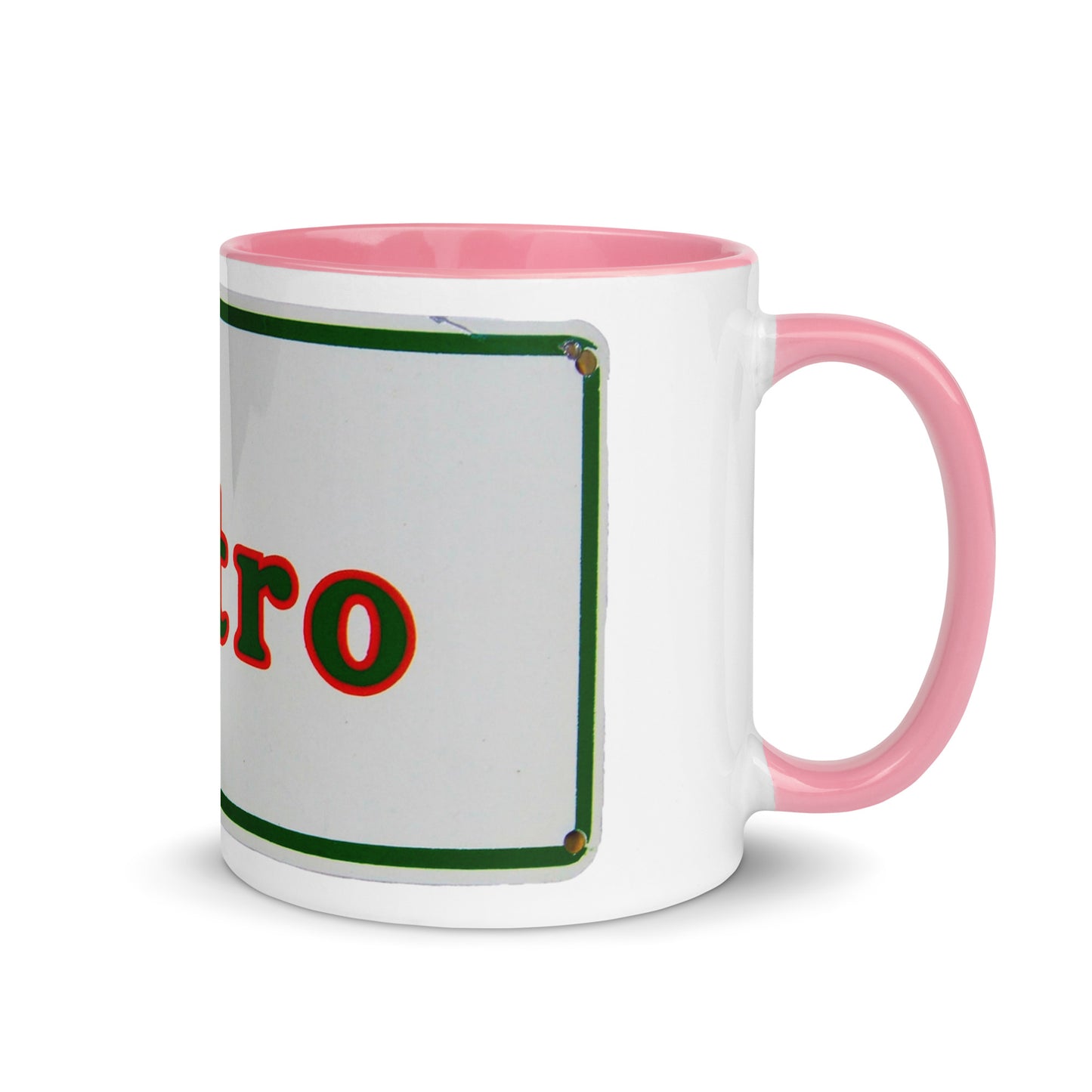 Retro Metro Tin Style Mug with Color Inside