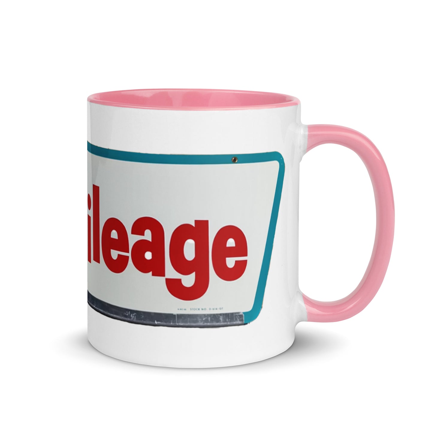 Retro Smileage Tire Sign Mug with Color Inside