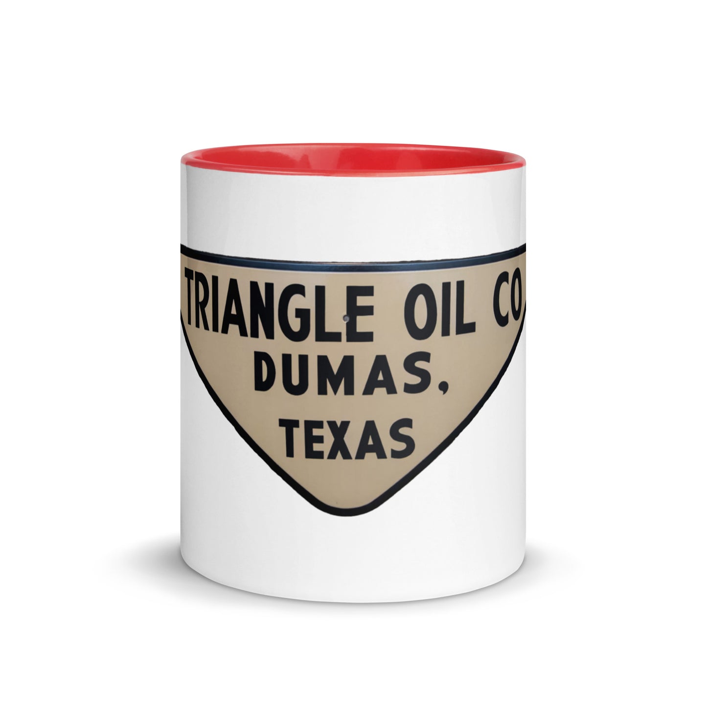 Retro Triangle Oil Company Tin Style Mug with Color Inside