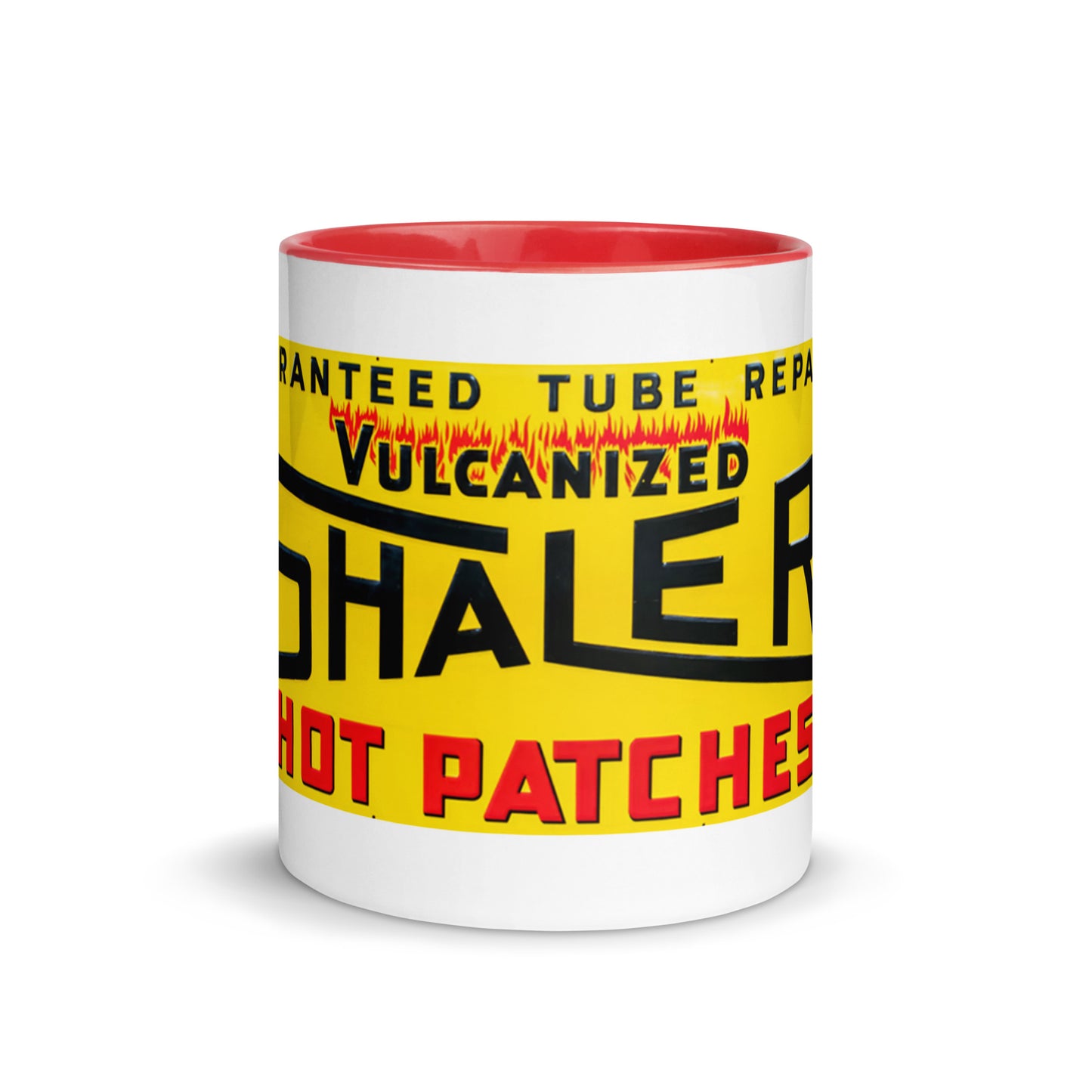 Retro Hot Oil Patch Sign Mug with Color Inside