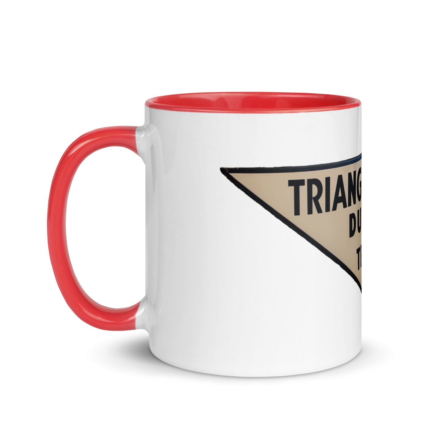 Retro Triangle Oil Company Tin Style Mug with Color Inside