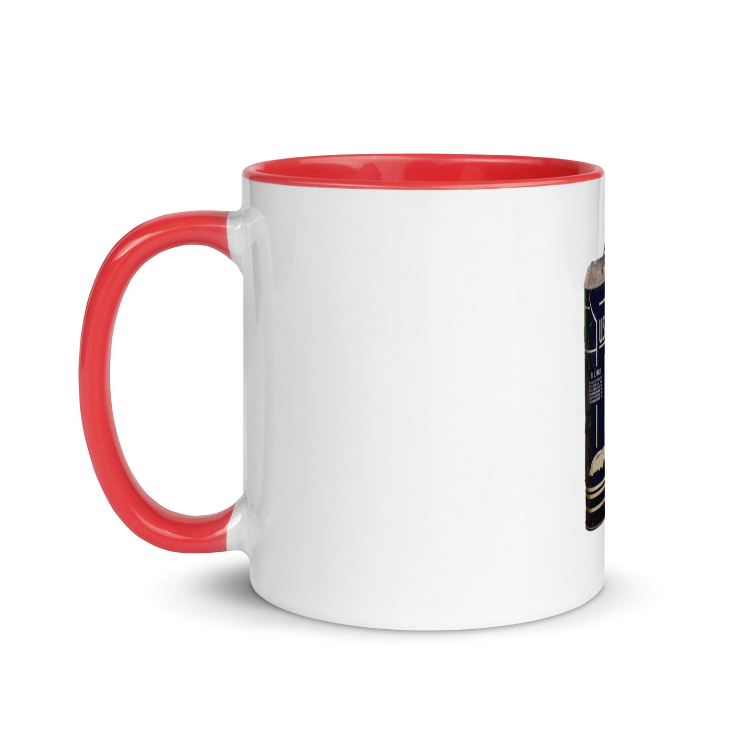 Vintage US Motor Oil Steel Gallon Style Mug with Color Inside