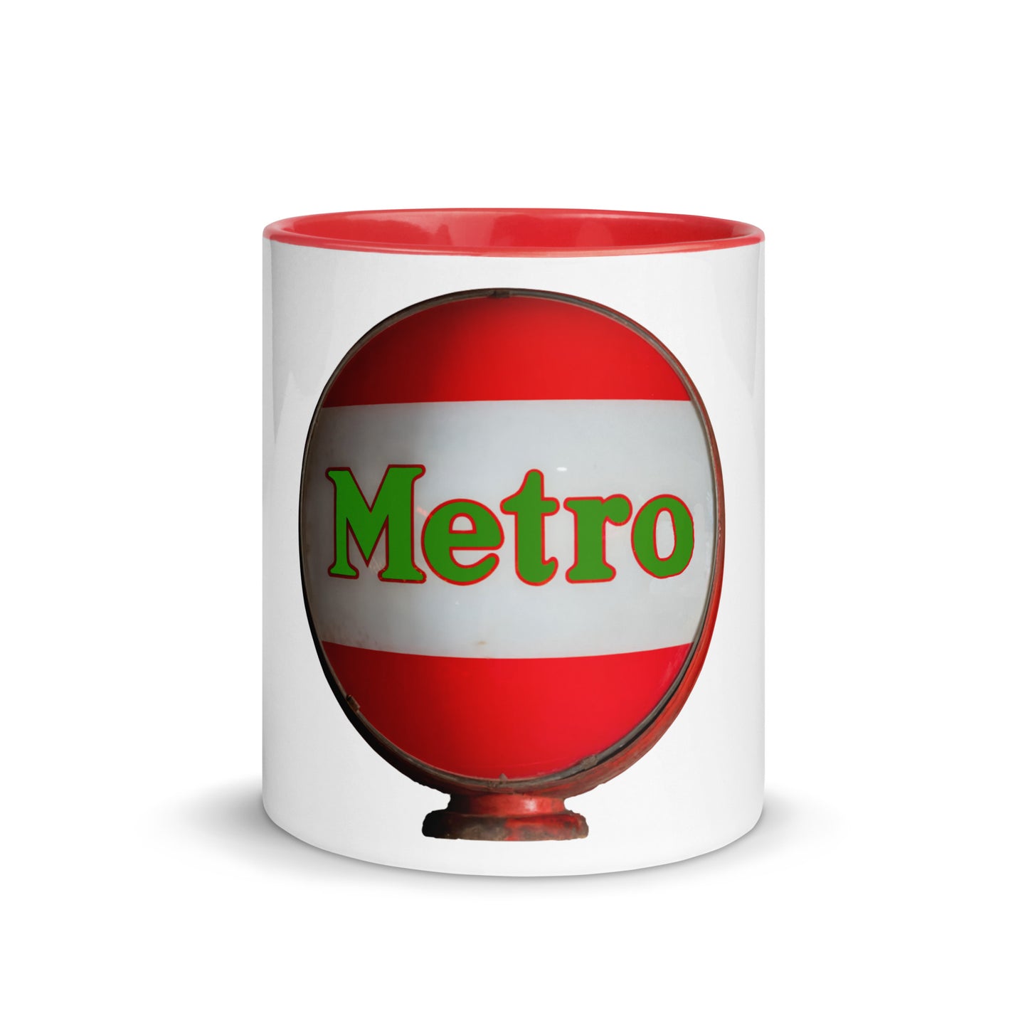 Retro Metro Globe Style Mug with Color Inside