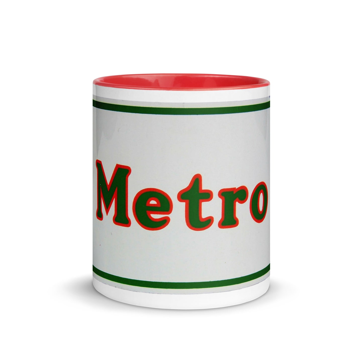 Retro Metro Tin Style Mug with Color Inside