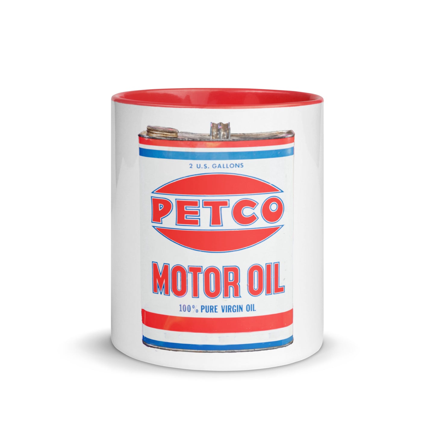Vintage Petco Oil Can Mug with Color Inside