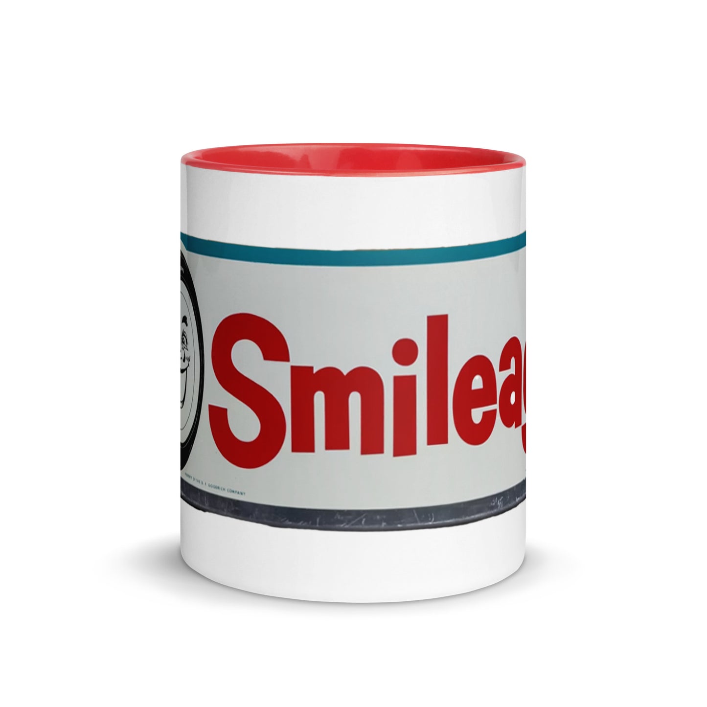 Retro Smileage Tire Sign Mug with Color Inside