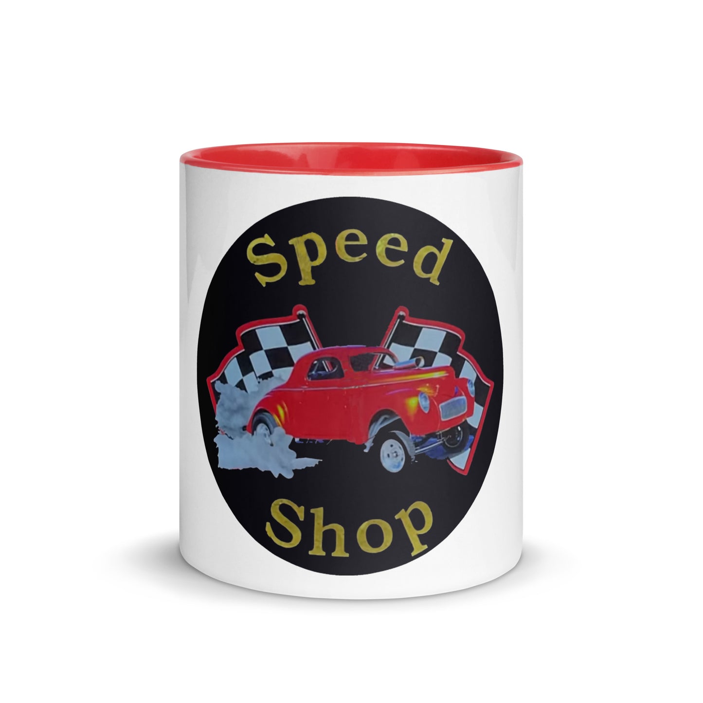 Retro Speed Shop Tin Style Mug with Color Inside