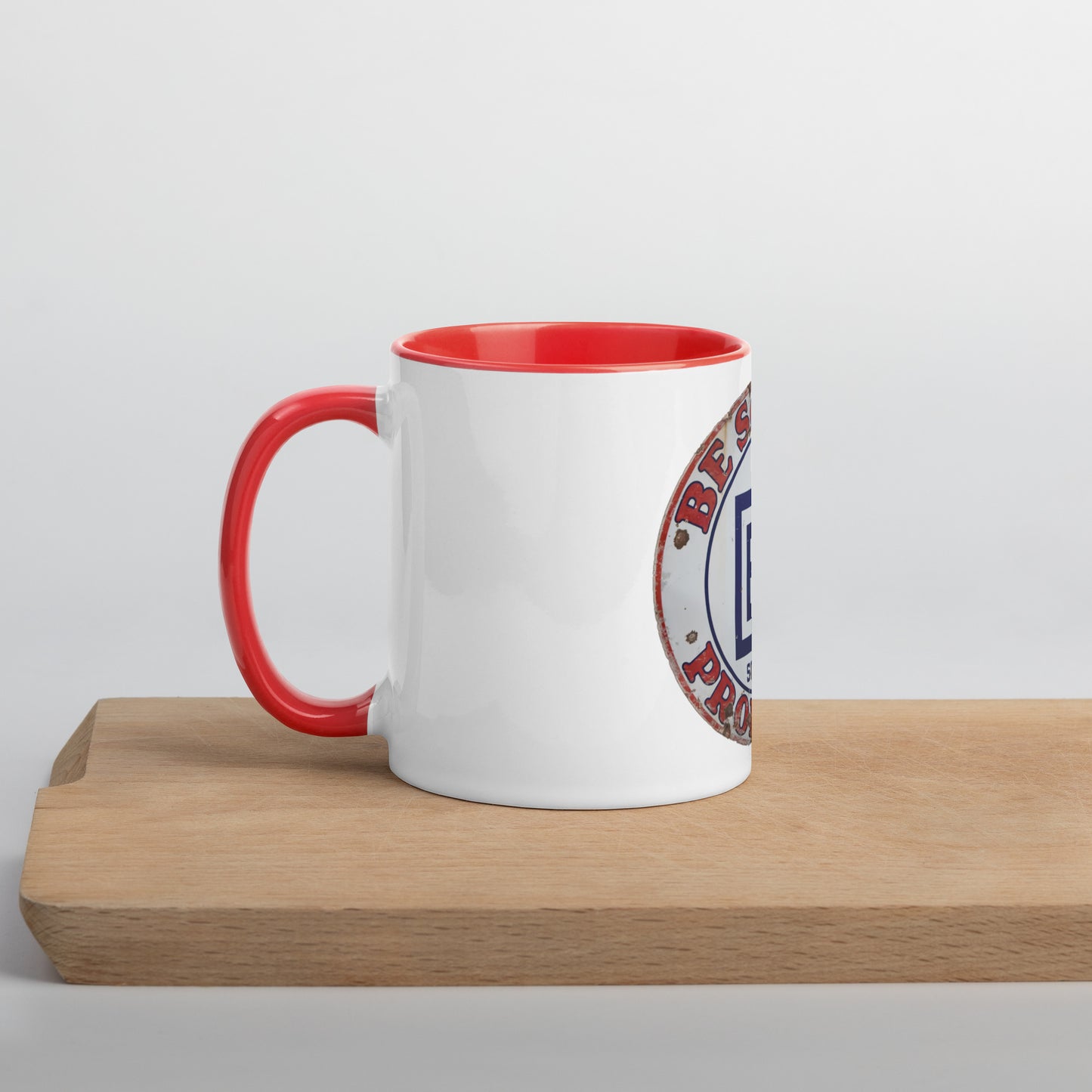 B Square Design Porcelain Mug with Color Inside