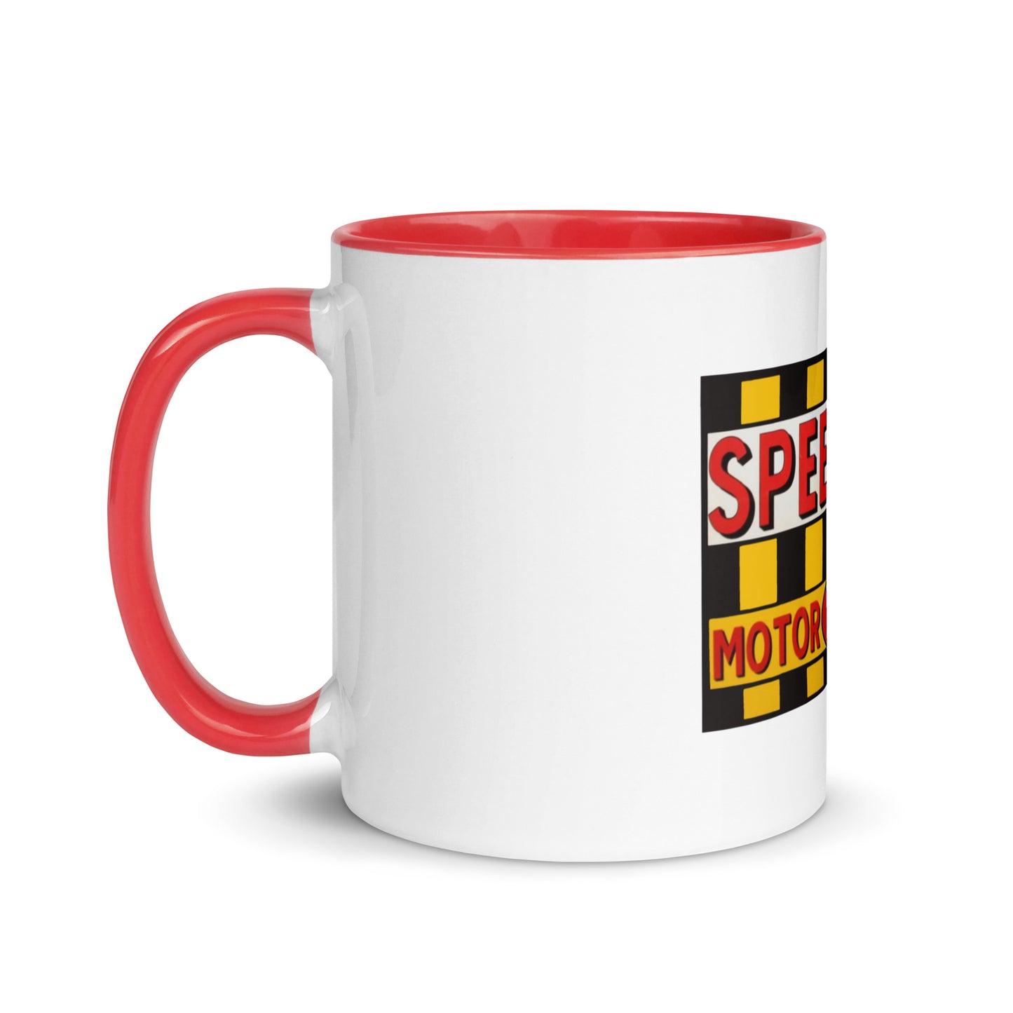 Retro Speedway Tin Syle Mug with Color Inside