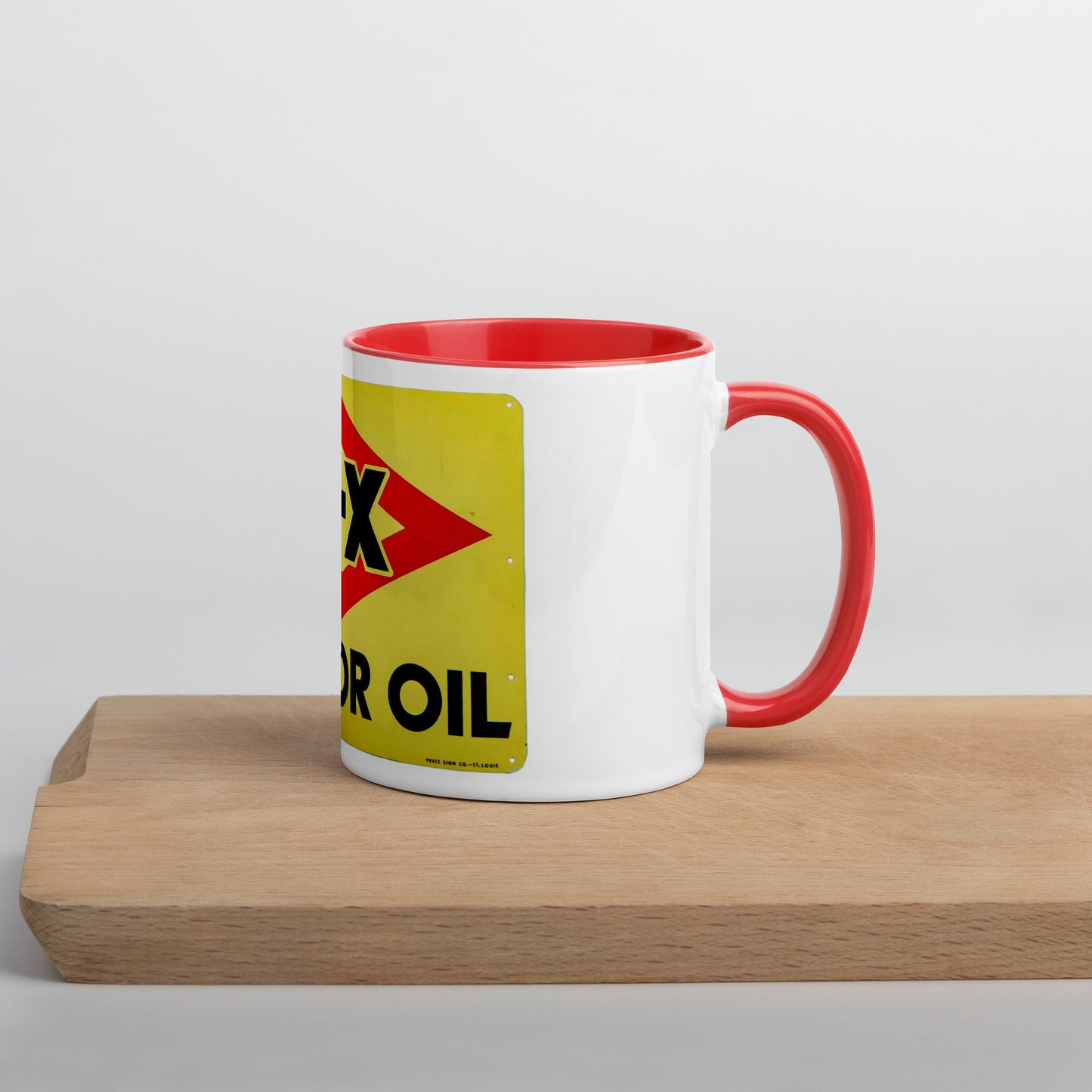 DX Oil Vintage Sign Style Mug with Color Inside