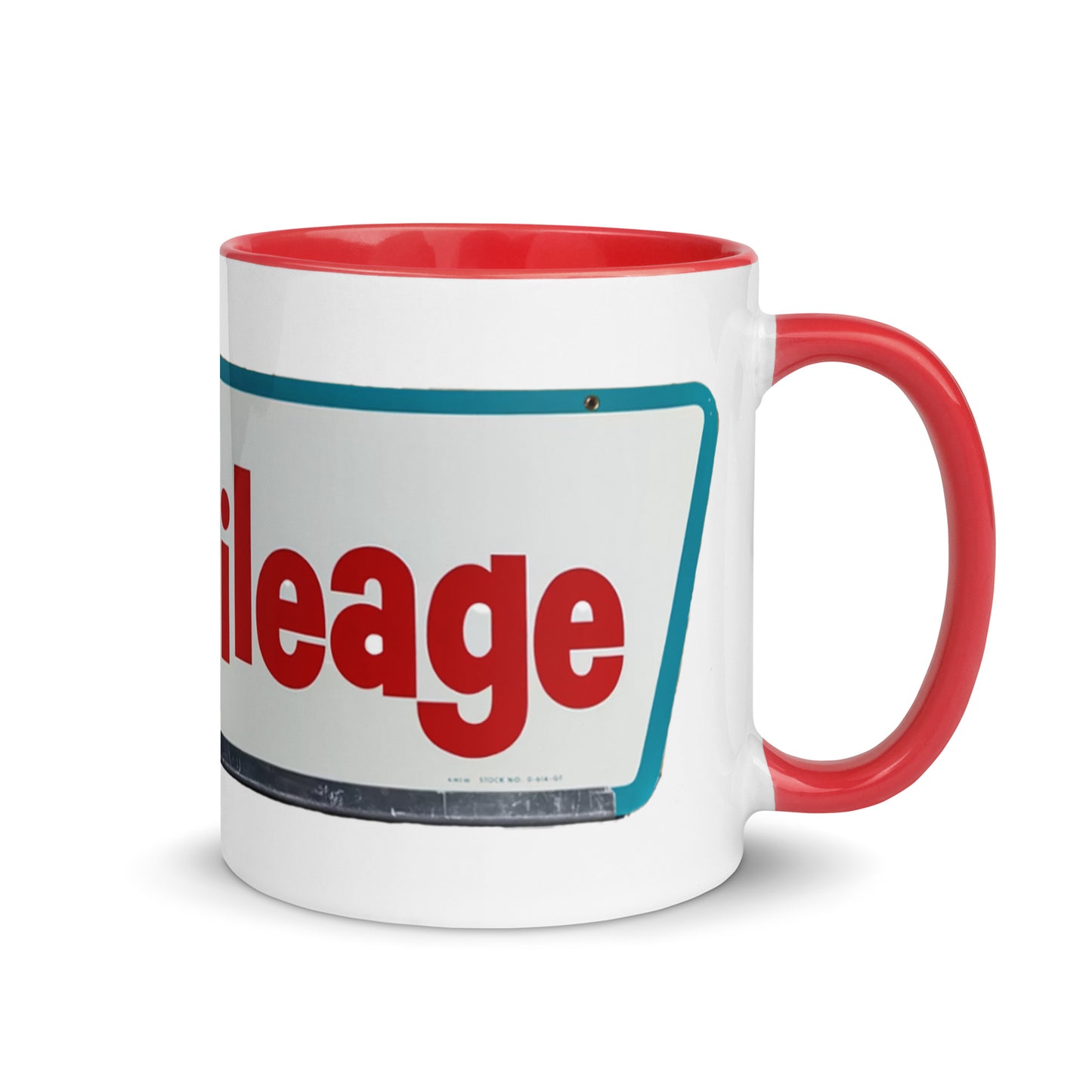 Retro Smileage Tire Sign Mug with Color Inside