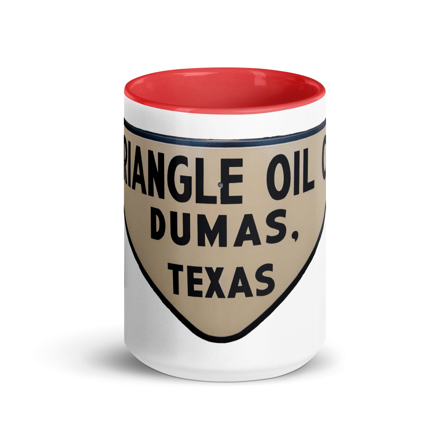 Retro Triangle Oil Company Tin Style Mug with Color Inside