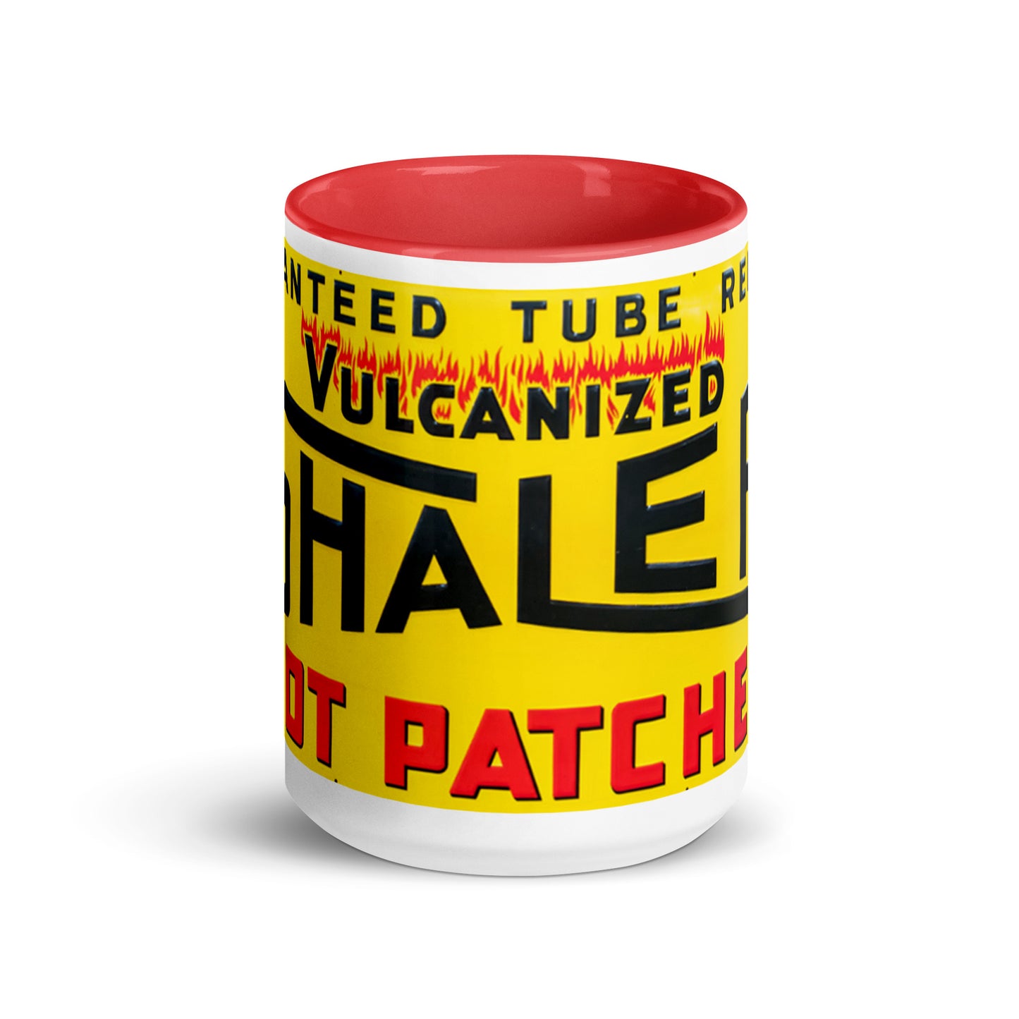 Retro Hot Oil Patch Sign Mug with Color Inside