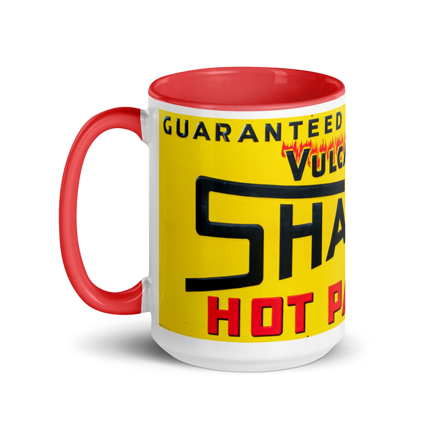 Retro Hot Oil Patch Sign Mug with Color Inside