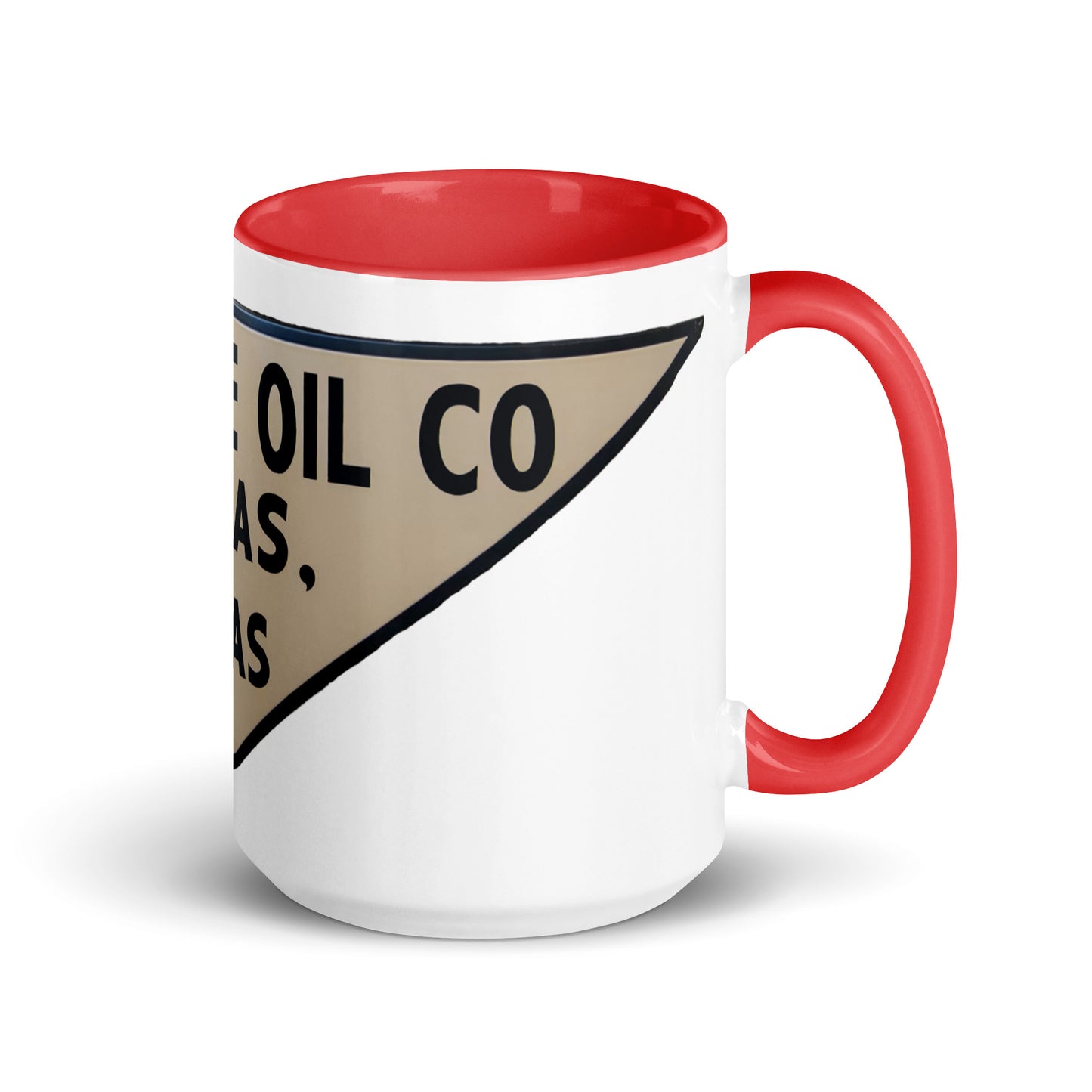 Retro Triangle Oil Company Tin Style Mug with Color Inside