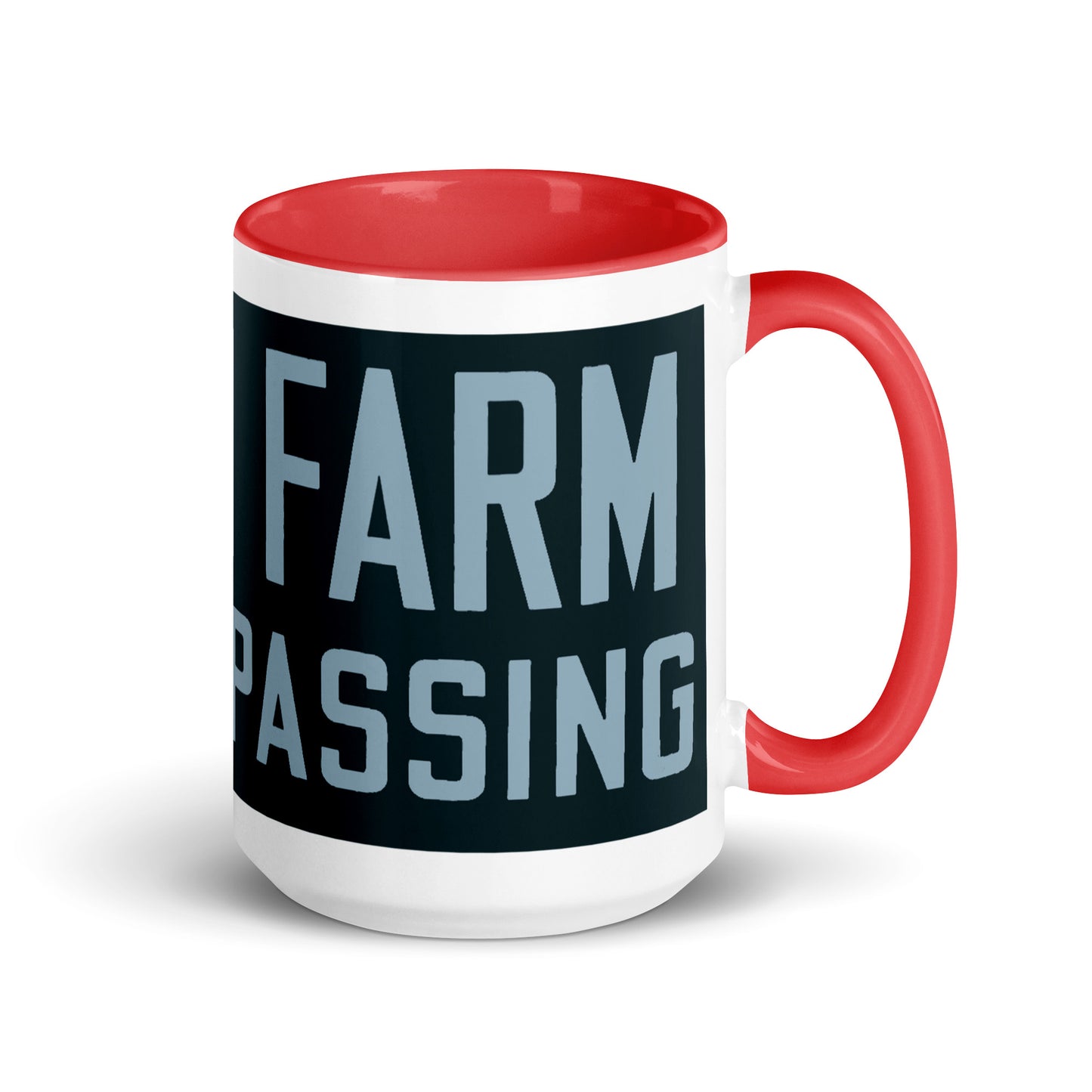 Retro Urban Farm Sign Porcelain Style Mug with Color Inside