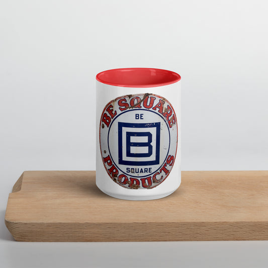 B Square Design Porcelain Mug with Color Inside