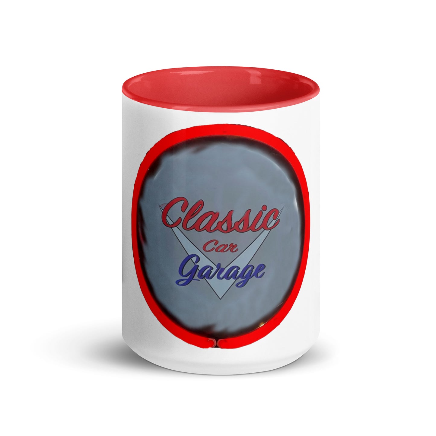 Classic Car Garage Neon Graffiti Style Mug with Color Inside