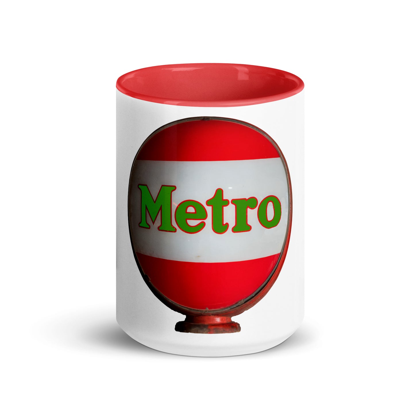 Retro Metro Globe Style Mug with Color Inside