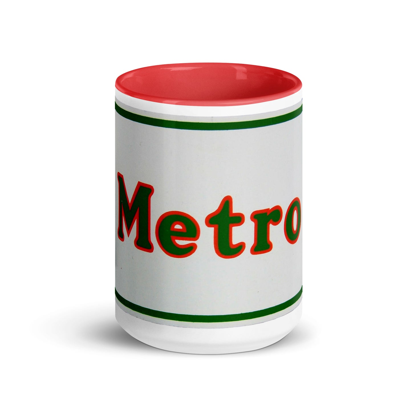 Retro Metro Tin Style Mug with Color Inside