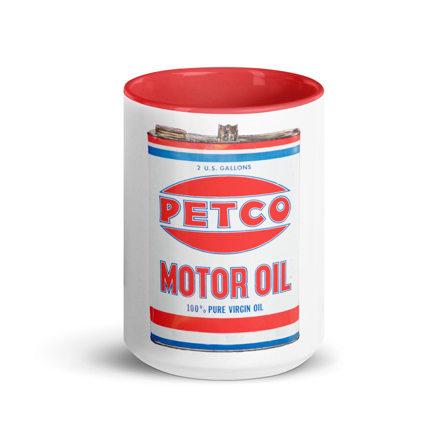 Vintage Petco Oil Can Mug with Color Inside