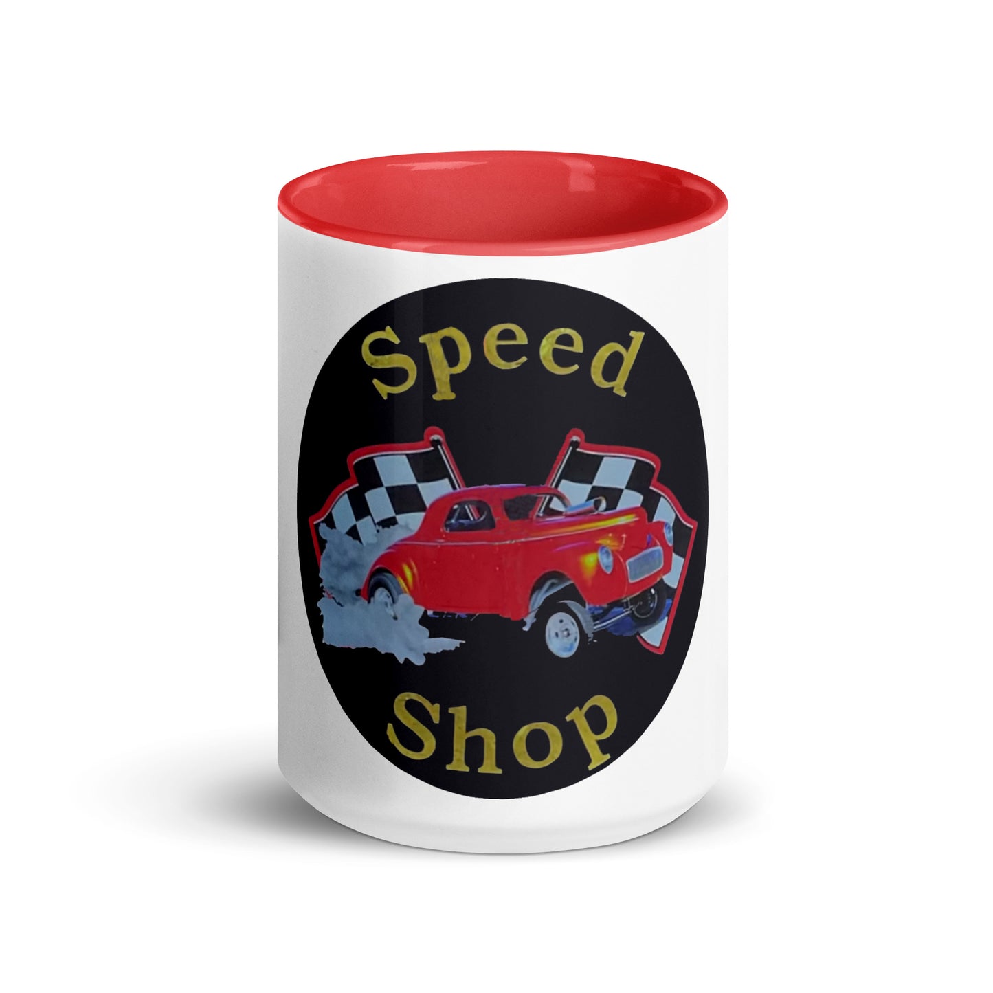 Retro Speed Shop Tin Style Mug with Color Inside