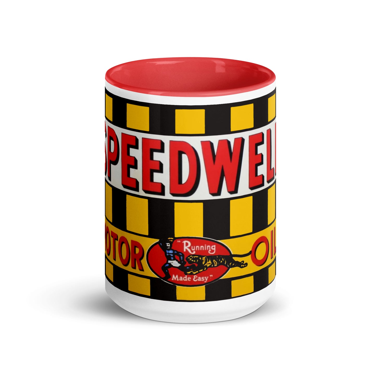 Retro Speedway Tin Syle Mug with Color Inside