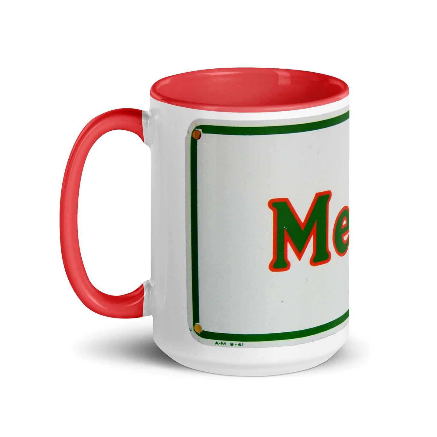 Retro Metro Tin Style Mug with Color Inside