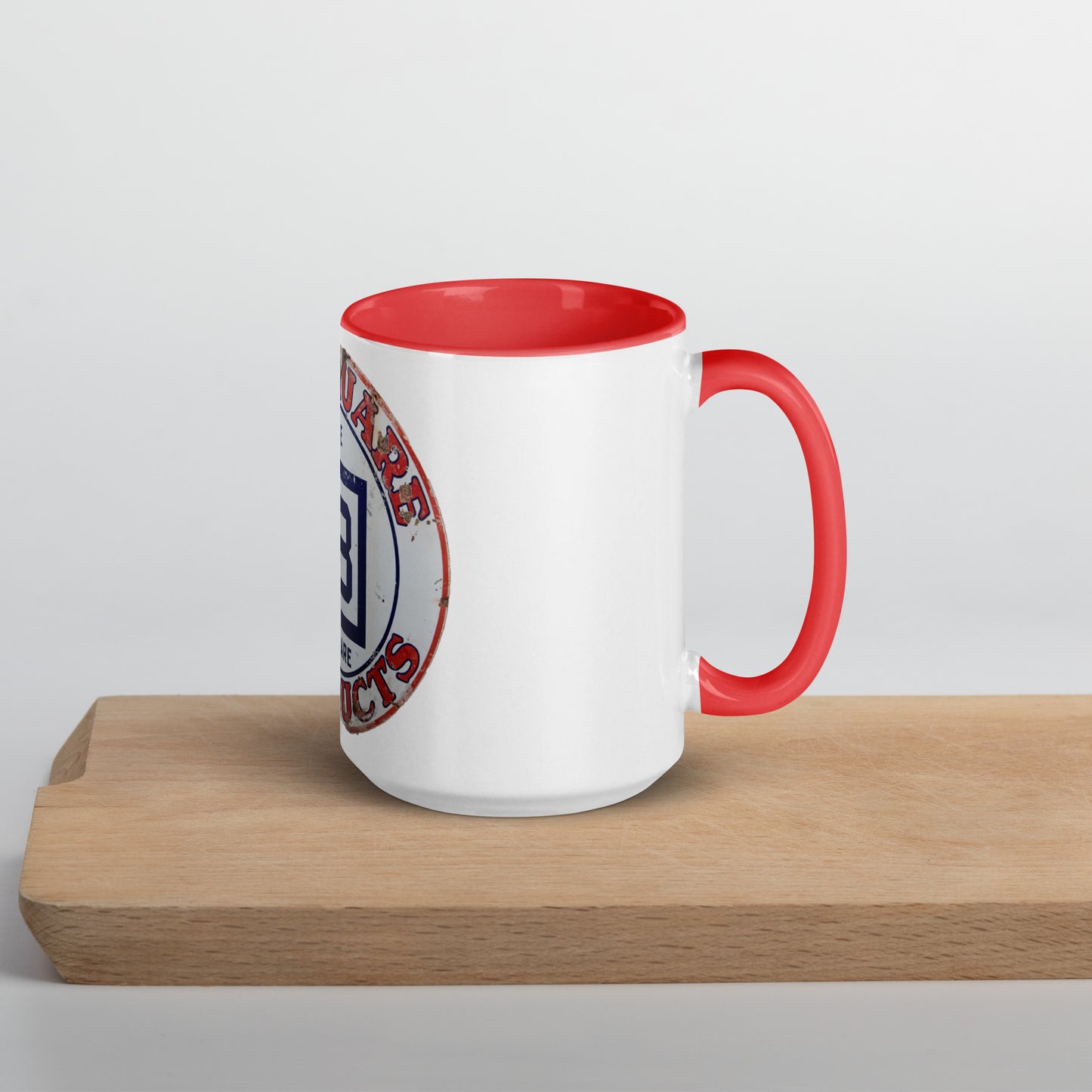 B Square Design Porcelain Mug with Color Inside