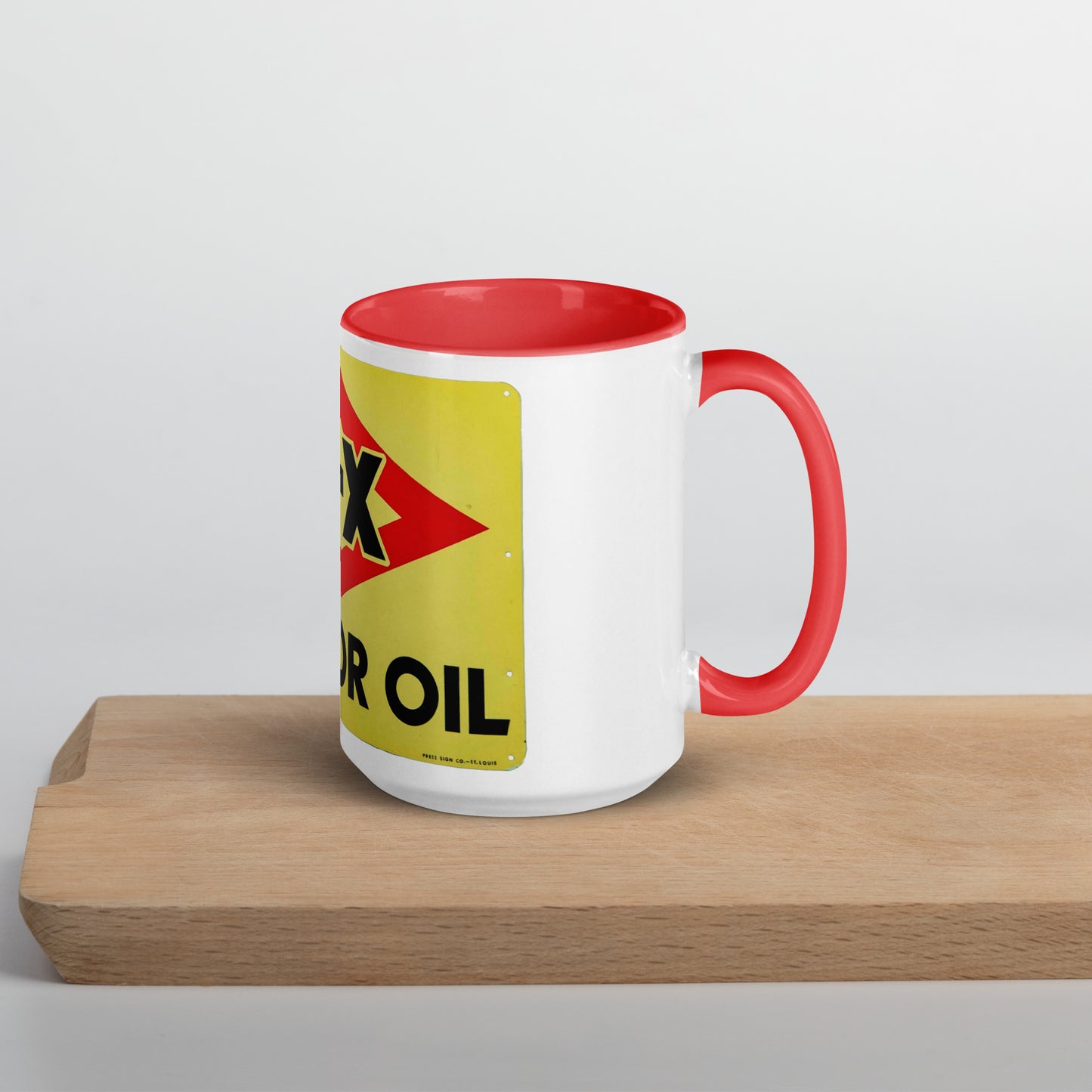 DX Oil Vintage Sign Style Mug with Color Inside
