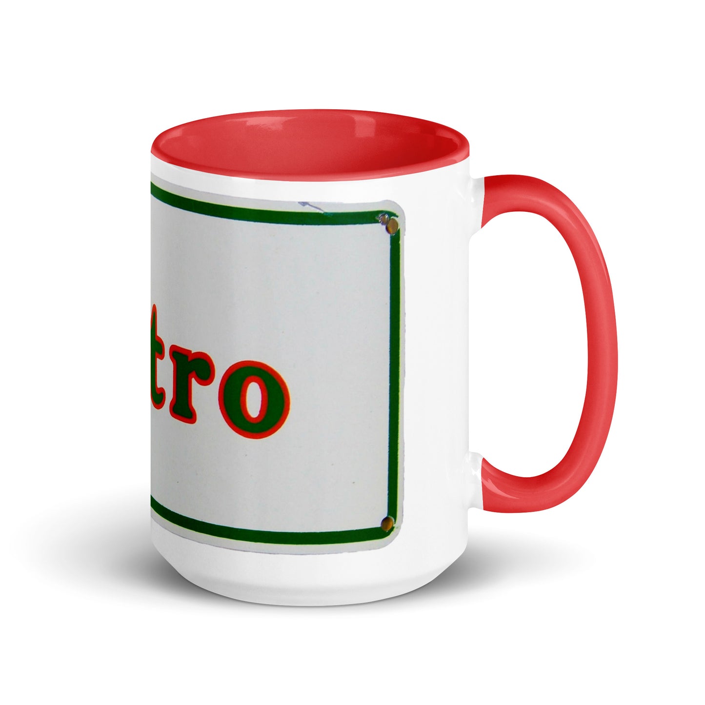 Retro Metro Tin Style Mug with Color Inside