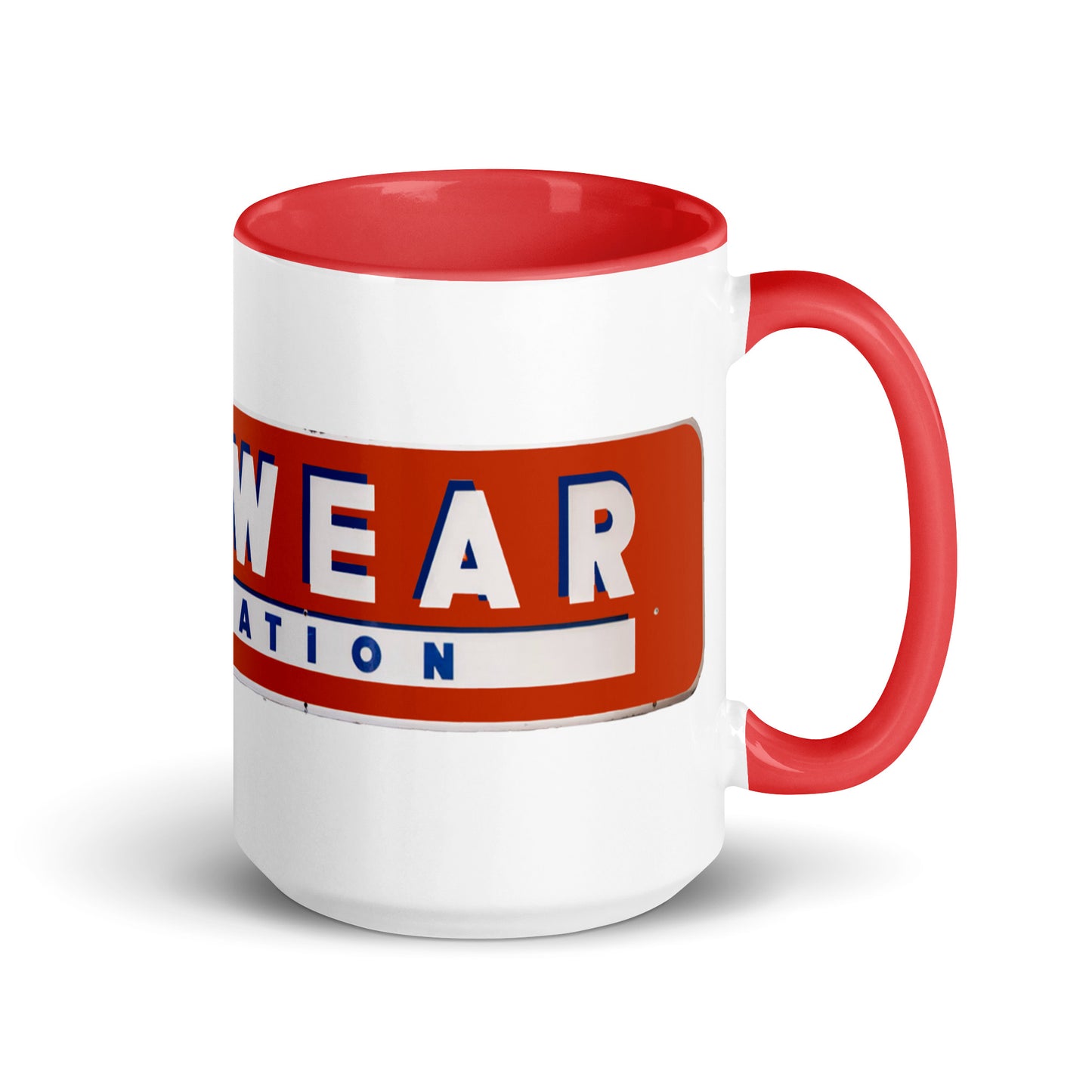 Retro Stop Wear Lube Painted Sign Mug with Color Inside