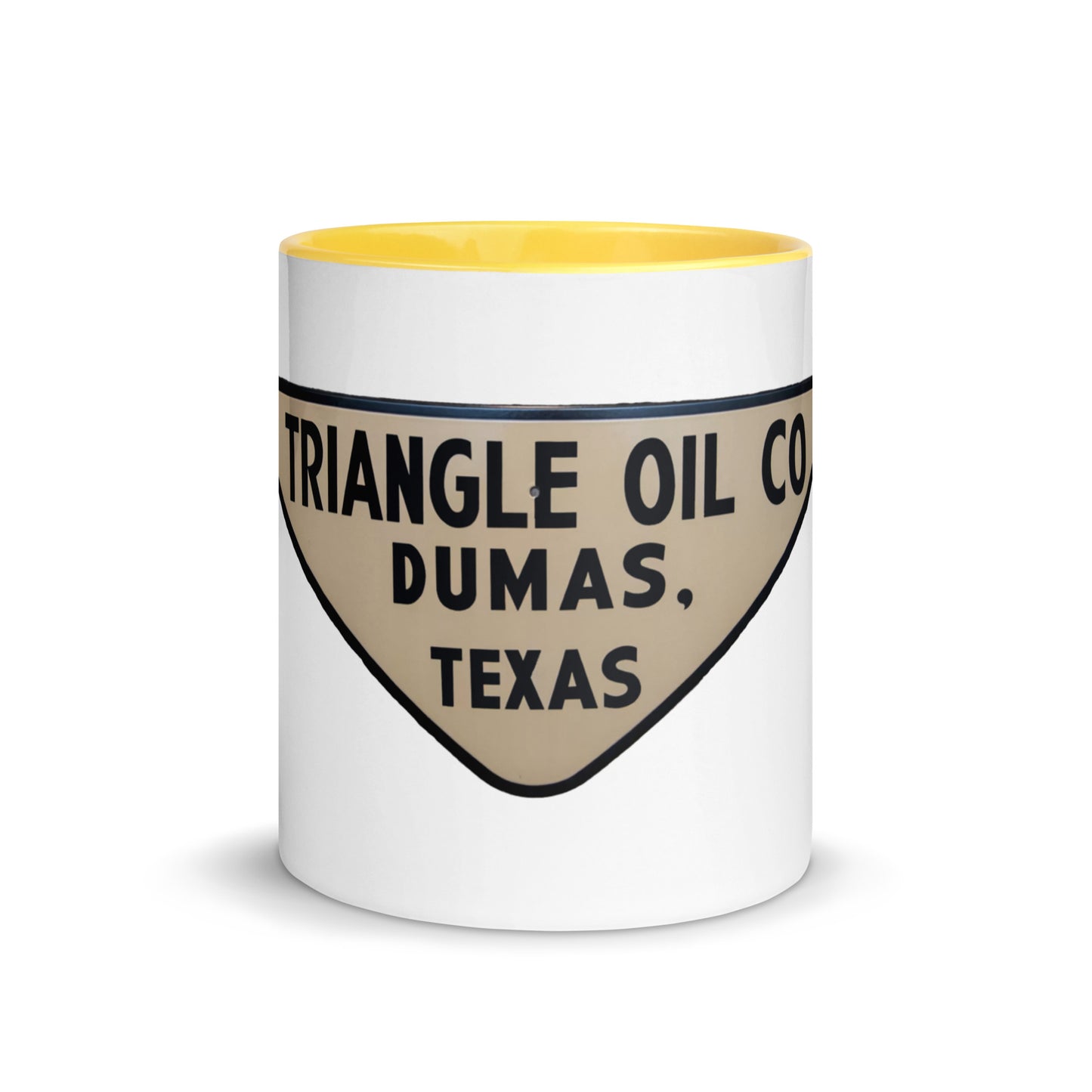 Retro Triangle Oil Company Tin Style Mug with Color Inside