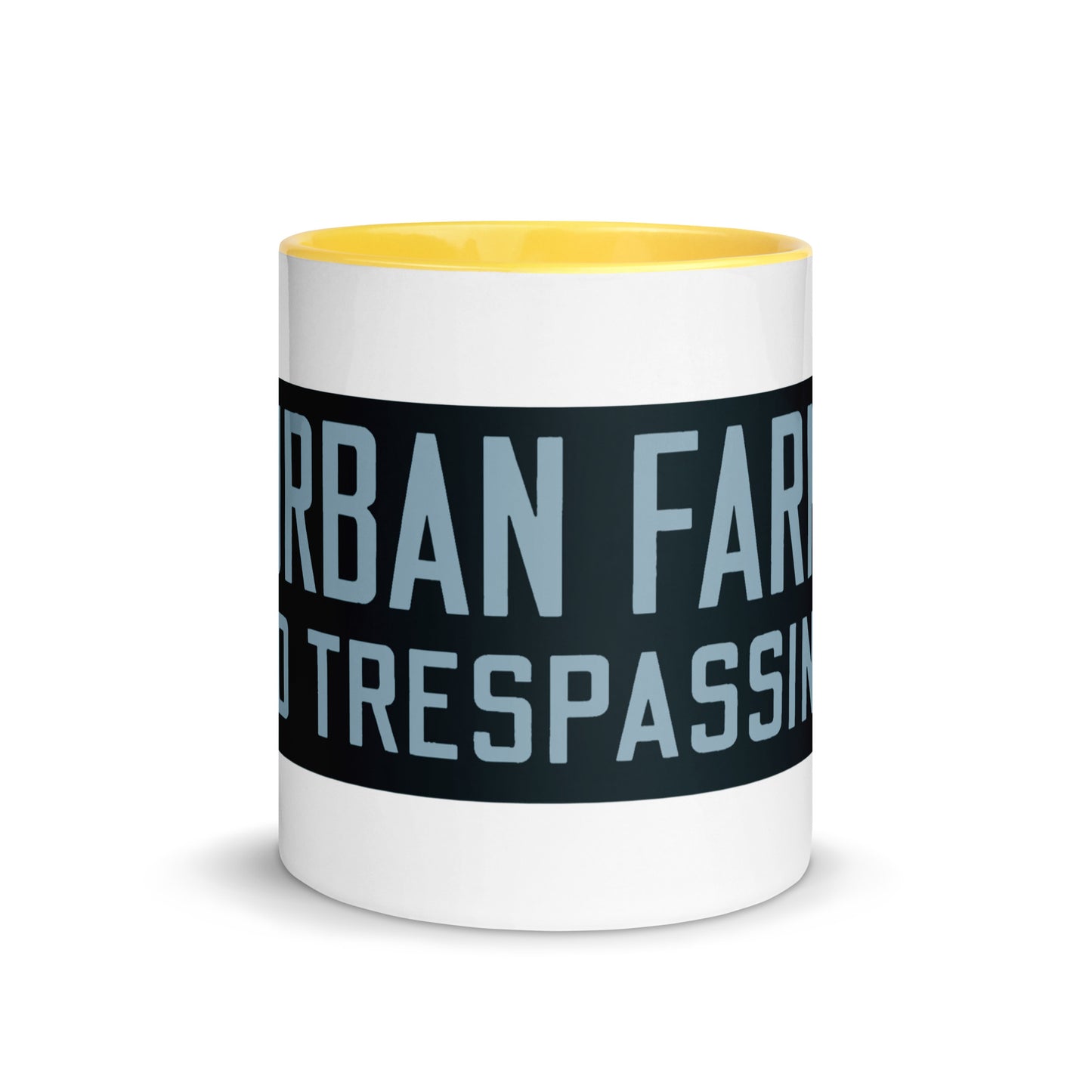 Retro Urban Farm Sign Porcelain Style Mug with Color Inside