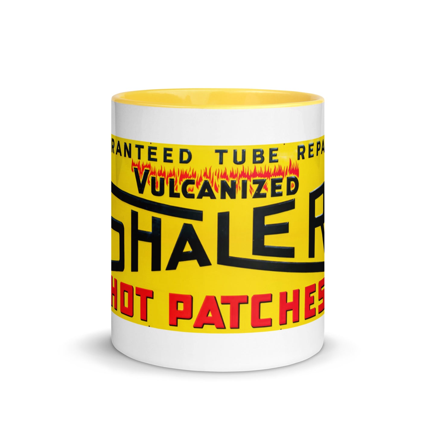 Retro Hot Oil Patch Sign Mug with Color Inside