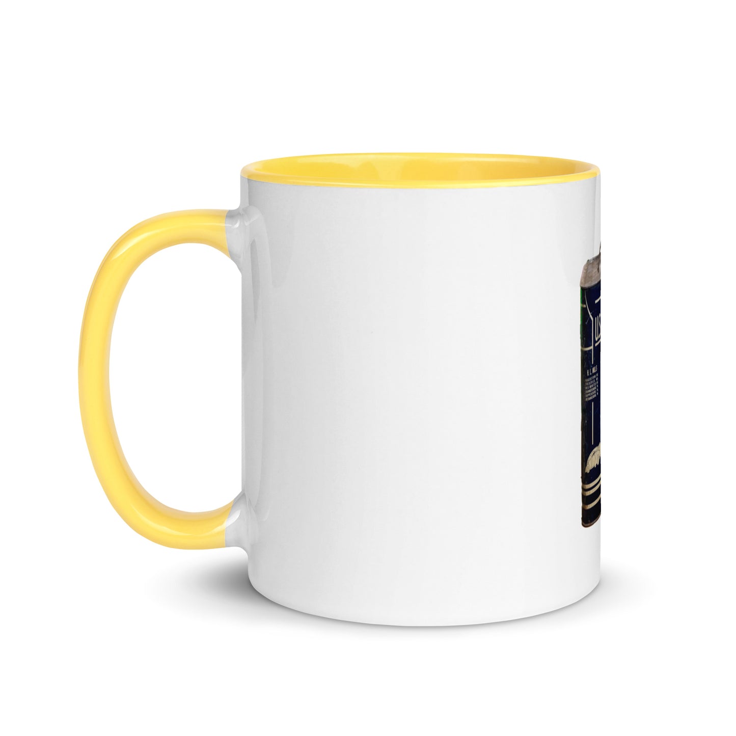 Vintage US Motor Oil Steel Gallon Style Mug with Color Inside
