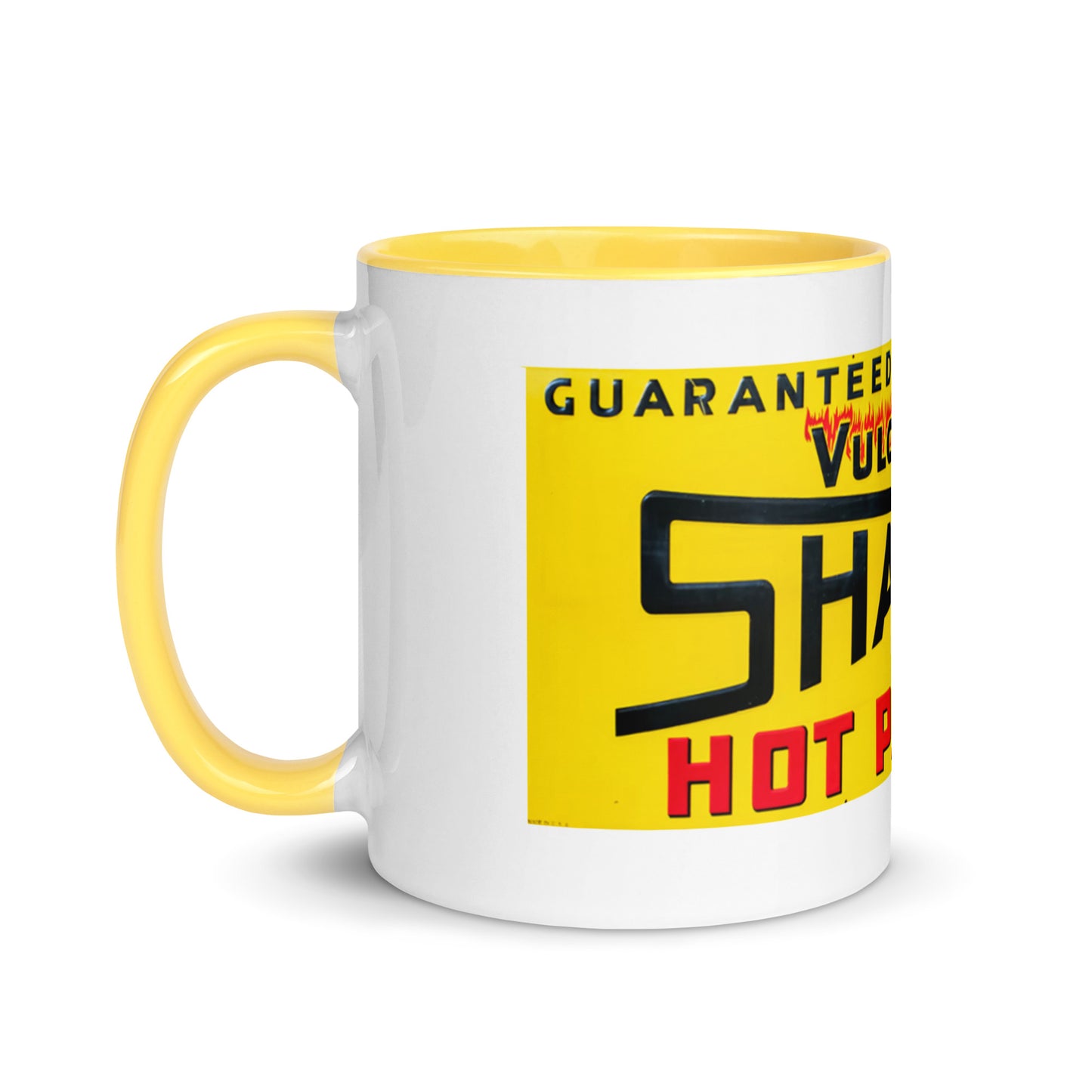 Retro Hot Oil Patch Sign Mug with Color Inside